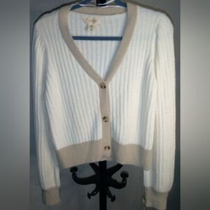 Jessica Simpson Tan and white sweater